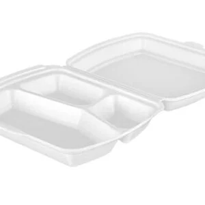 Pojemnik styropianowy lunchbox menubox trzykomorowy XPS 100 szt