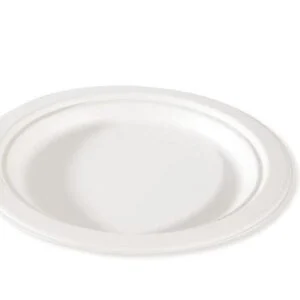 Talerz cateringowy  z pulpy trzciny cukrowej 23 cm 50 szt