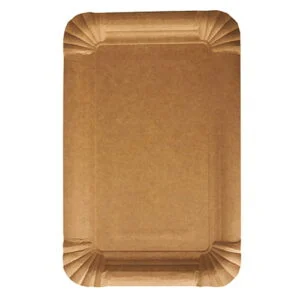 Talerze papierowe PURE, kształt prostokątny , 16,5 cm x 20 cm, brązowy  250 szt 87943