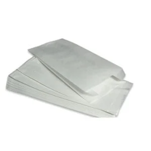 Torebka papierowa fałdowa 100x60x250 mm  biała 1000 szt