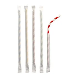 88702 Słomki łamane z papieru, średnica 6 mm, 20 cm, paleta barw  pojedynczo pakowane 100 szt.,