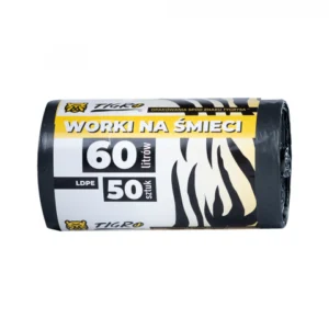 Worki na śmieci LDPE czarne 60L rolka 50 szt