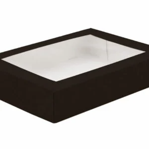 Opakowanie papierowe na SUSHI z okienkiem PET  19x13x5 cm 50 SZT CZARNE