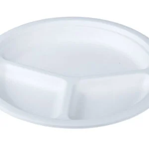 Talerz trzykomorowy 26 cm z pulpy trzciny cukrowej 50 szt Talerz trzykomorowy 26 cm z pulpy trzciny cukrowej 50 szt