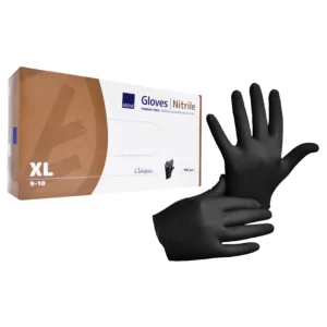 Rękawiczki nitrylowe czarne rozmiar XL 100 szt ABENA
