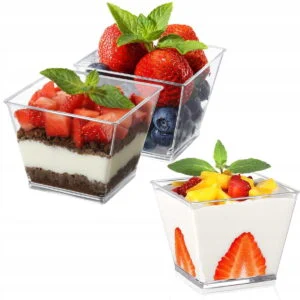 Fingerfood -  pojemnik PIRAMIDA wielokrotnego użytku 200 ml 50 szt VERINEC200