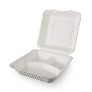 Eko lunchbox KWADRATOWY trójdzielny z trzciny cukrowej 50 szt