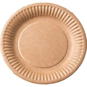 Talerze papierowe BRĄZOWE  do deserów, przystawek 18 cm 50 SZT