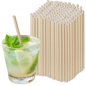 Słomki papierowe grube 8 mm 21 cm długości kraft 100 szt