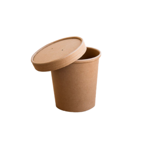 Wieczka do pojemników na zupę lub ramen papierowy kraft  26OZ 750 ml 50 SZT (POJEMNIK OSOBNO)