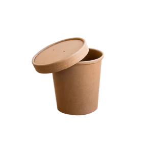 Wieczka do pojemników na zupę lub ramen papierowy kraft  26OZ 750 ml 25 SZT (POJEMNIK OSOBNO)
