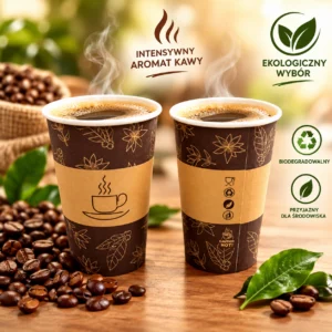 PROMOCJA !!! BEZ SUP 100% EKO Kubek papierowy 250 ml  0% PLASTIKU 50 szt