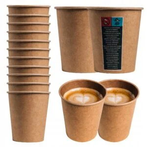 Kubki papierowe KRAFT do kawy, herbaty 300 ml 50 szt KRAM Kubki papierowe KRAFT do kawy, herbaty 300 ml 50 szt KRAM