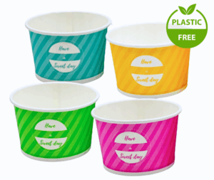 Miseczka na lody BEZ PLASTIKU 130 ml 40 szt MIX KOLORÓW