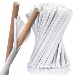 Słomka Papierowa KRAFT Pakowana Pojedyńczo FI 8 250 szt