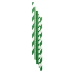 Słomki papierowe do napojów SHAKE zielone w paski długie 8/210 mm 250 szt