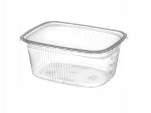 Pojemnik prostokątny bezbarwny PP 200 ml 100 szt (POKRYWKA OSOBNO)