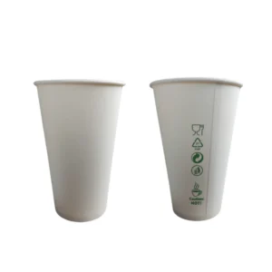 BEZ SUP 100% EKO Kubek papierowy biały 420 ml  0% PLASTIKU 50 szt