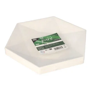 Ekologiczny talerz diament okrągły 26x23 cm z pulpy trzciny cukrowej 25 szt