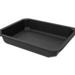 REUSE Pojemnik cateringowy do zgrzewu niedzielony CZARNY PP 227x178x40 80 szt