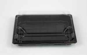 HP5 Pojemniki czarne sushi z przykrywką 185x129x45 mm 50 szt 132863
