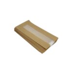 Torebka fałdowa z okienkiem cristal 240x110x60 mm BRĄZOWA 1000 szt