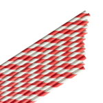 Słomki papierowe do napojów czerwone w paski długie 6/197 mm 250 szt