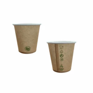 BEZ SUP 100% EKO Kubek papierowy KRAFT 100 ml  0% PLASTIKU 50 szt 88853