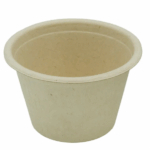 Pojemnik  bagasse na sos lub dip 100 ml 100% ekologiczny 50 szt (POKRYWKA SPRZEDAWANA OSOBNO)