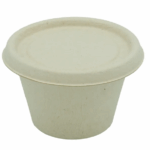 Wieczko dekiel bagasse do sosjerki 100 ml  100% eko 50 szt (POJEMNIK OSOBNO)