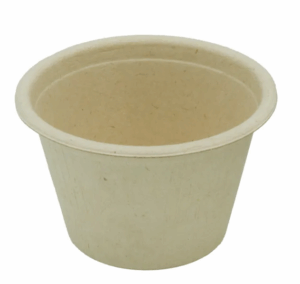 Pojemnik  bagasse na sos lub dip 100 ml 100% ekologiczny 50 szt (POKRYWKA SPRZEDAWANA OSOBNO)