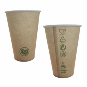 BEZ SUP 100% EKO Kubek papierowy KRAFT 300 ml  0% PLASTIKU 50 szt VENDING