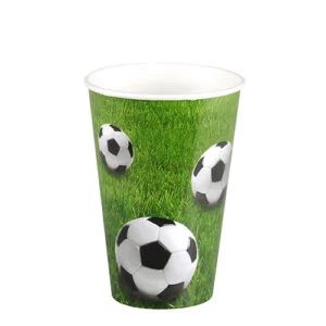 Kubki urodzinowe z papieru 200 ml nadruk football piłka 10 szt