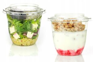 Pojemnik plastikowy na jogurt, granolę 300 ml 50 szt 7930POPC (POKRYWKA OSOBNO)