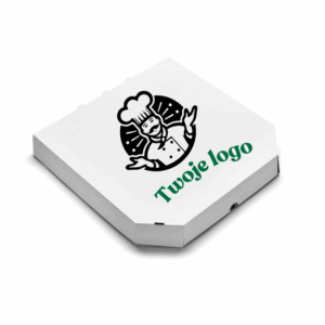 Pudełko na pizzę biało- szare 32 x 32 cm TWOJE LOGO 50 szt