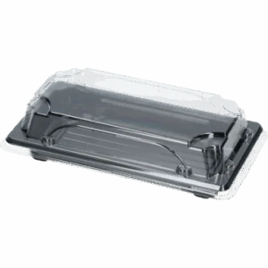 HP01 Pojemniki czarne sushi z przykrywką 160x91x45 mm 50 szt