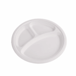Ekologiczny trójdzielny talerz 23 cm z pulpy trzciny cukrowej 50 szt