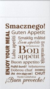 Serwetki kangurek 1/8 kieszonka na sztućce nadruk uniwersalny 50 szt