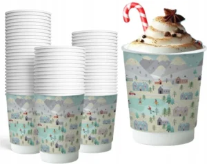 Kubek papierowy świąteczny WINTER dwuwarstwowy 250 ml 20 szt