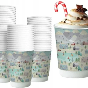 Kubek papierowy świąteczny WINTER dwuwarstwowy 300 ml 25 szt