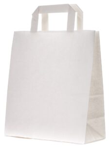 Torba papierowa brązowa do pojemników do zgrzewu płaski uchwyt 32x17x42 cm  KARTON 250 szt