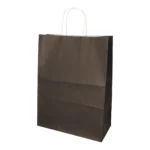 Torby papierowe 35 cm x 26 cm x 12 cm czarne ze skręcanym uchwytem 25 szt.